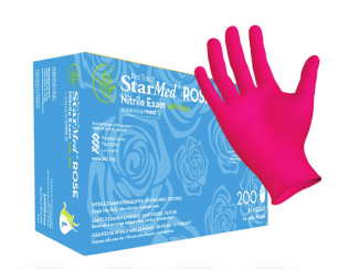 Starmed Rose Nitrile Exam Gloves